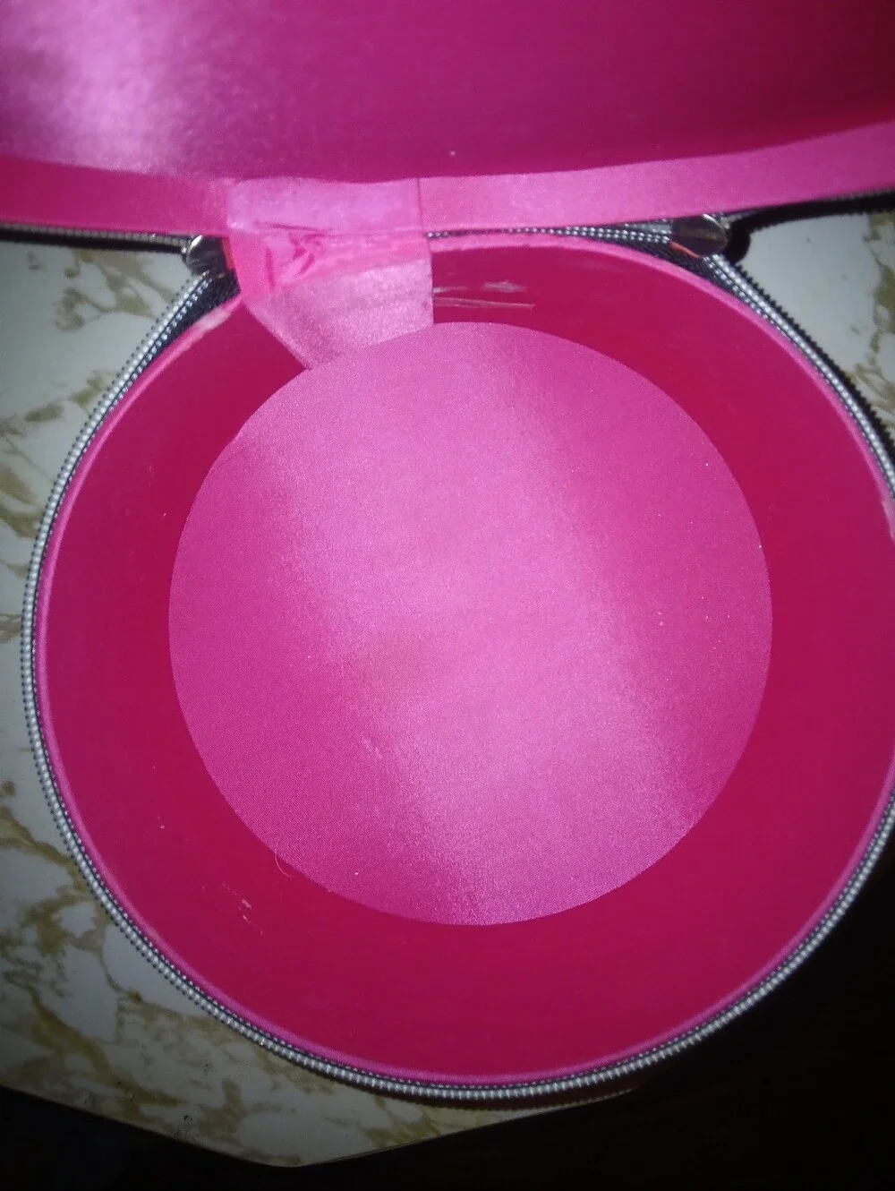 Black faux patent leather Lancôme Cosmetic Bag.